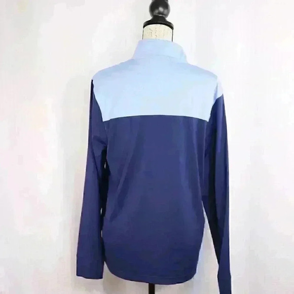 Brooks Brothers Size M two-tone blue 1/4 zip pullover - Picture 5 of 11